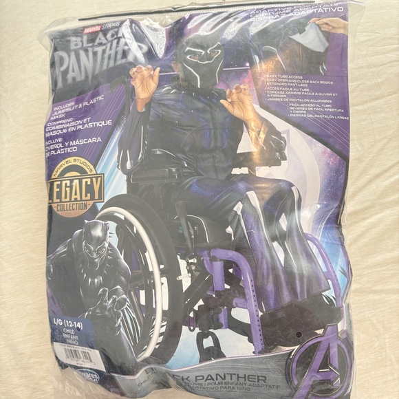 Kids MARVEL Black Panther Child Adapative Costume Size Large (12-14) - Picture 2 of 10